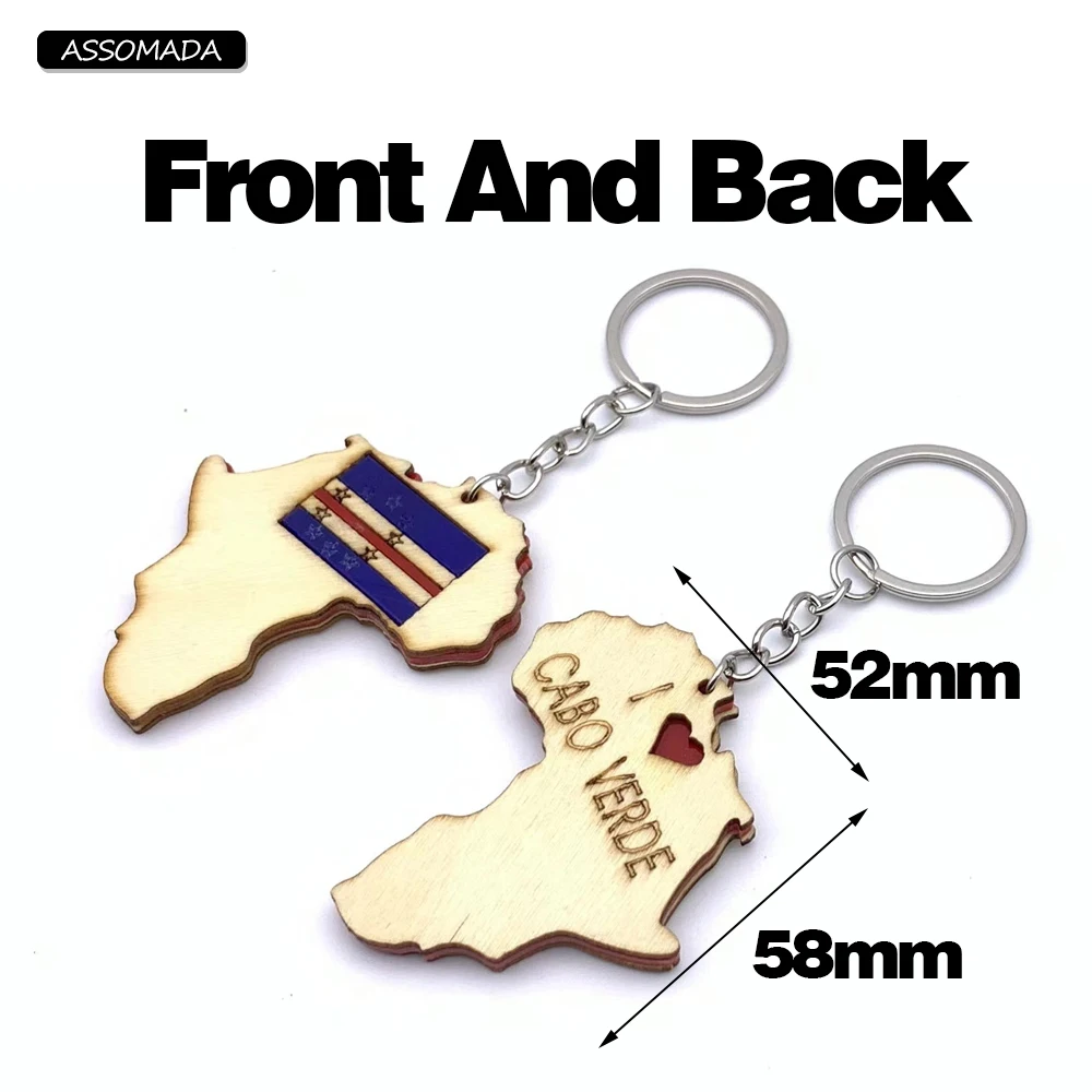Wood Cape Verde Keychains Ilha Cabo Verde Key Chains For Women Men Gift Travel Souvenir No Stress Caboverdiano Chaveiro