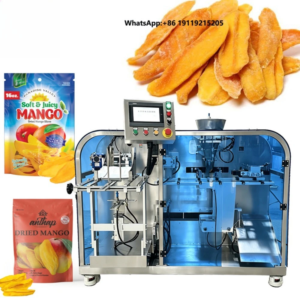 High Speed Automatic Multihead Weigher Filling Premade Gusset Pouch Dehydrated Fruits Dried Mango Film Doypack Packaging Machine