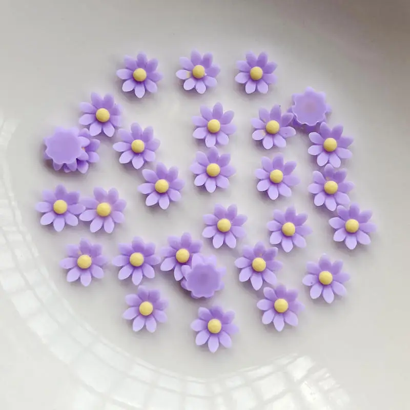 Mini 8mm Manicure Flower LotusChrysanthemum Sunflower Resin Decorative Crafts Earring Decoration Supply DIY nail art accessories