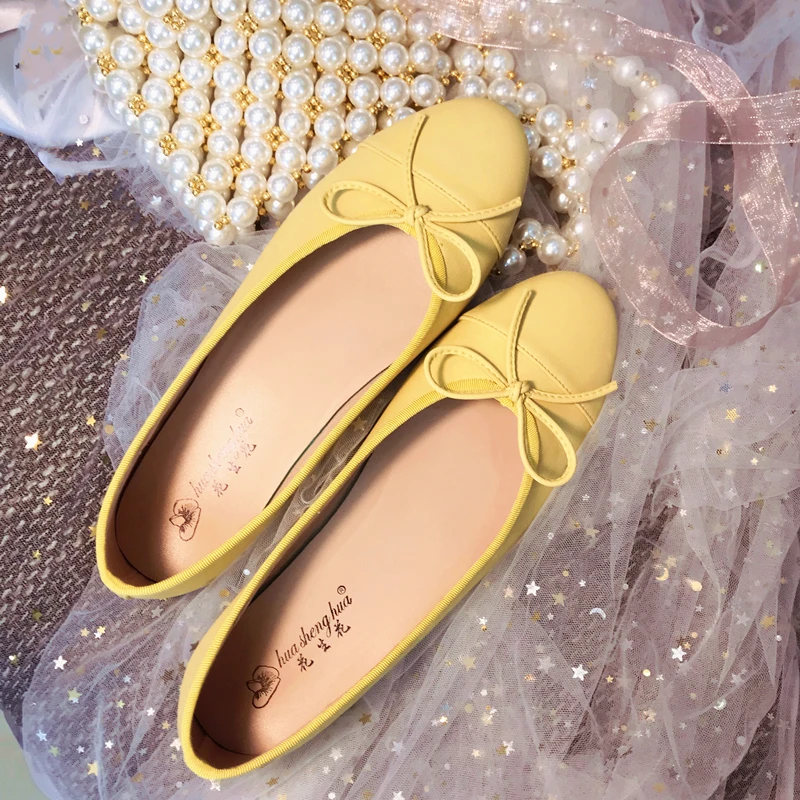Fashion Bow-knot Round Head Flats Women Casual Shoes Outdoor Cover Heels Mary Janes Slip on Dress Shoes