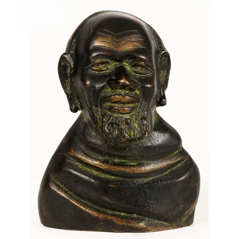 Handcrafted 5-inch Bust of the Old Bearded Man Sculpture Unique Brass Statue Home Decor