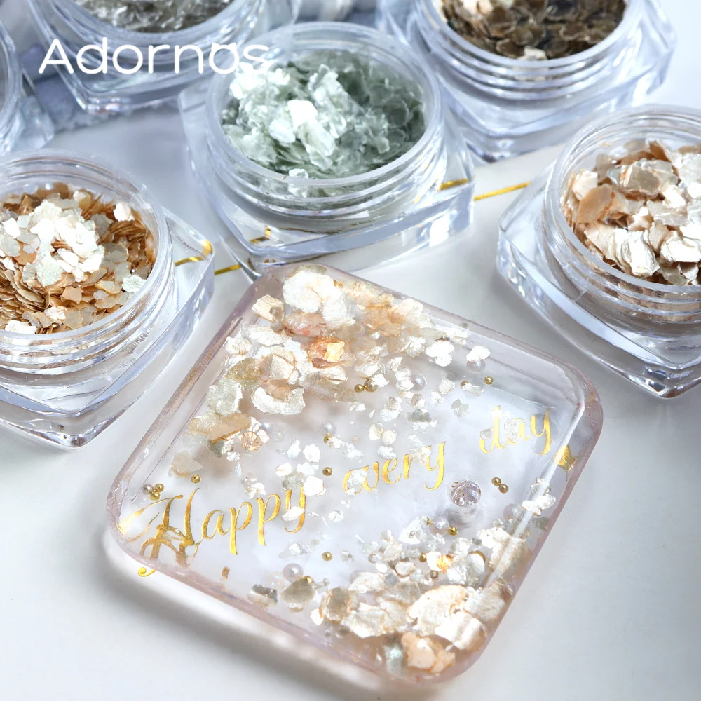 Rebanada de Mica de mármol Irregular, relleno de resina epoxi, decoración de sirena, Aurora, copos de mármol, fabricación de manualidades colgantes DIY, 6 colores