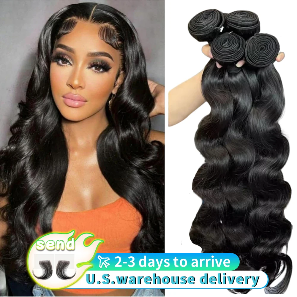 

a30 32-дюймовые пучки объемных волн, человеческие волосы, 3/4 шт., 100% черные натуральные человеческие волосы, 14A, бразильские пучки объемных волн, плетение волос