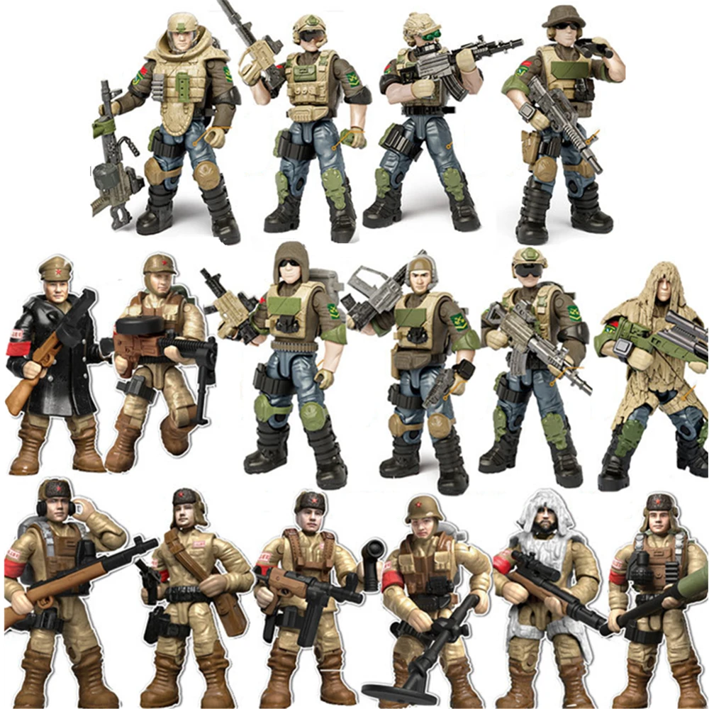 World War Army Military Soldiers Special Forces Model Assemble Building Blocks Bricks Children's Toys Gift