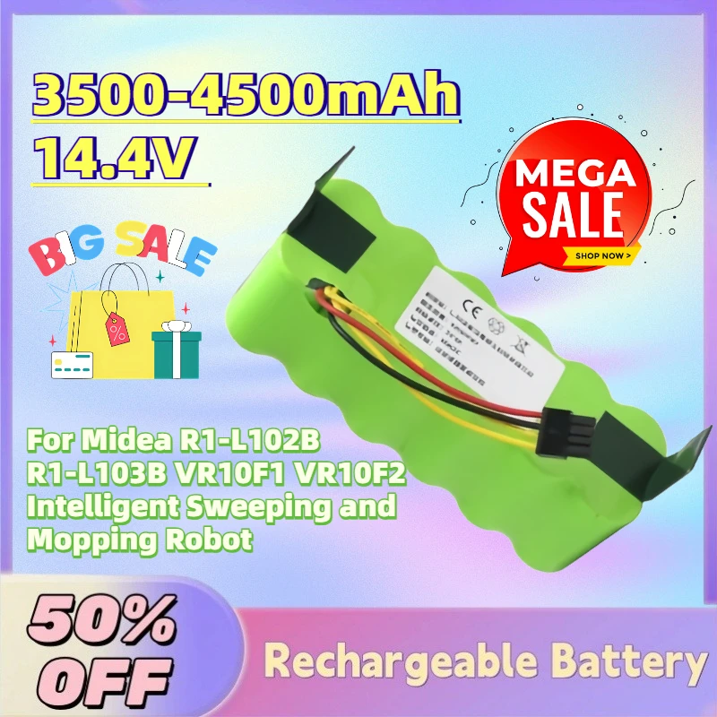 New 3500-4500mAh 14.4V Rechargeable Battery for Midea R1-L102B R1-L103B VR10F1 VR10F2 Intelligent Sweeping and Mopping Robot