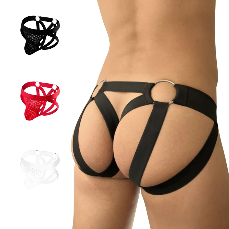 

Sissy Men's Sexy Lingerie G-Stringgay Bikini Crotchless Thong T Back Underwear Low Rse Protruding Porno Penis Bag