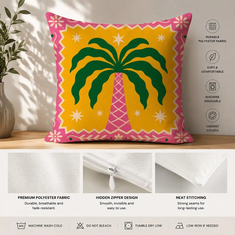 Maximalist Mexican Folk Art Cushion Cover 40x40cm Square Decorative Sofa Cushion Cover Bedroom Living Room Home Decor Gift