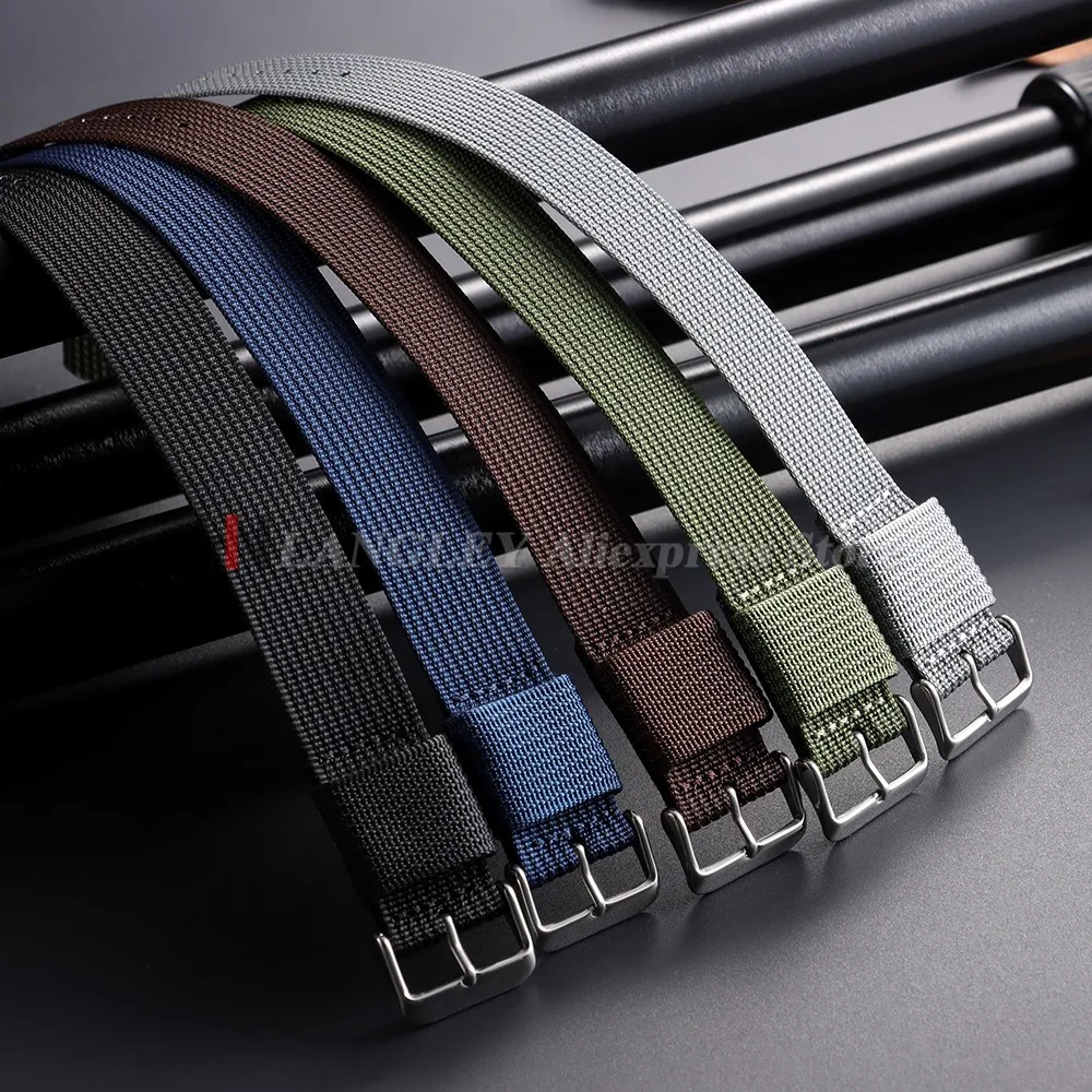 Army Sports Nylon Watch Band 18mm 20mm 22mm Braided Nylon Strap for Seiko Men's Women Fabric Nylon Bracelet Wristbelt for Omega