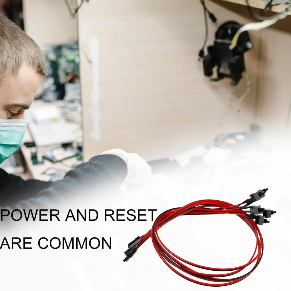 Universal Power Line Motherboard Reset On/Off Button Replacement Switch Cable for Desktop PC