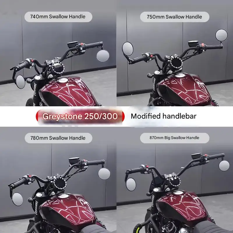 FOR Benda Grey Stone 250 300 Handlebar Upgrade Rearward Swept High Rise Mini Ape Bars Complete Motorcycle Handlebars