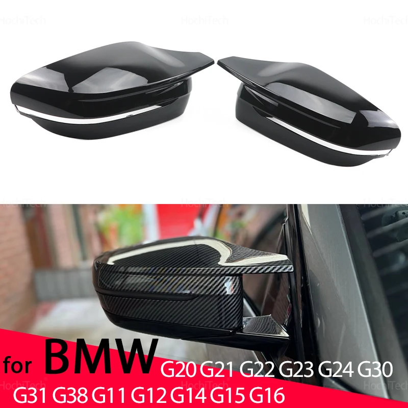 

RHD Carbon fiber pattern mirror cover Black mirror cover For BMW 3 4 5 7 8 Series G20 G21 G30 G38 G22 G23 G11 G12 G15 G16 LHD