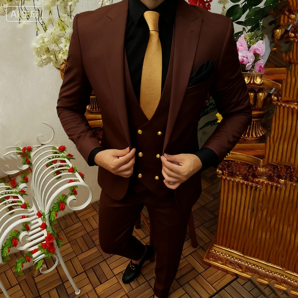 Costume de smoking 3 pièces pour hommes, tenue de mariage de smoking blanche avec veste Design, nouveaux vêtements pour hommes, ensemble Blazer