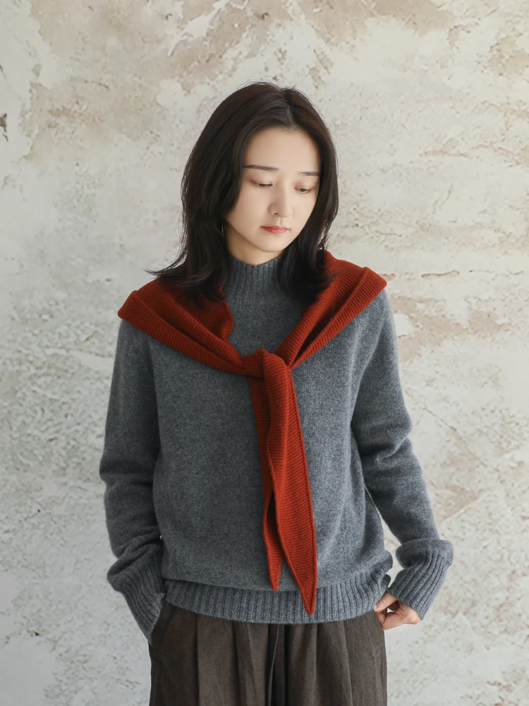 

Женский зимний свитер Thi Camere, вязаная внутренняя одежда с высоким воротником, мягкая, теплая, удобная посадка...