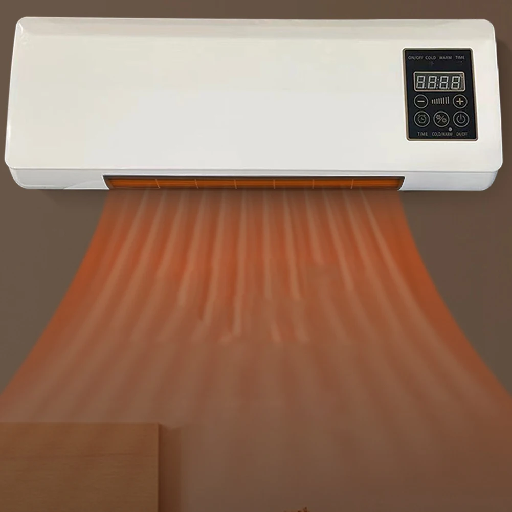 2 In 1 Cooler Heater Electric Heating Machine Wall Mounted with Remote Control Cooler Warmer Multifunctional Blowing Supplies