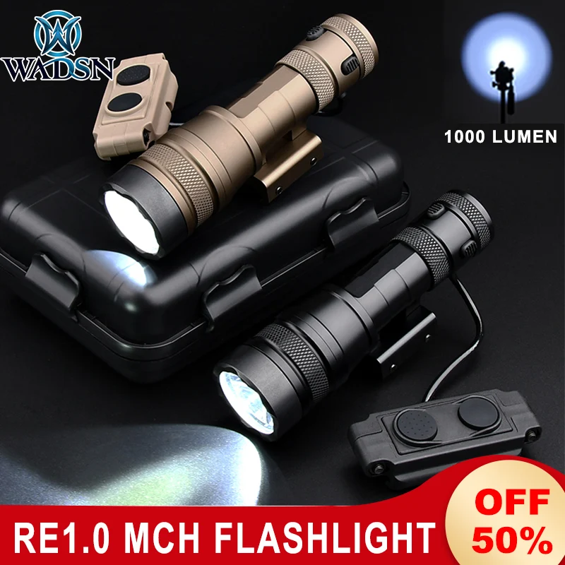 

WADSN Defense REIN Tactical Flashlight 1000Lumen Weapon Light Airsoft Scout Light AR15 Rifle Hunting Light For Picatinny Rail