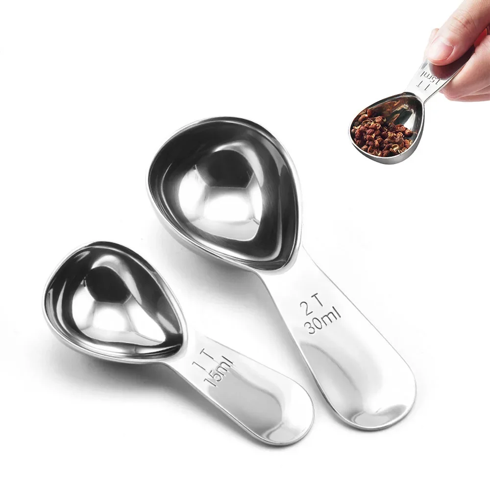 

15ml/30ml Stainless Steel Coffee Measuring Scoop Coffee Spoons with Graduated Measuring Spoon Beans Tea Sugar Barista Tools