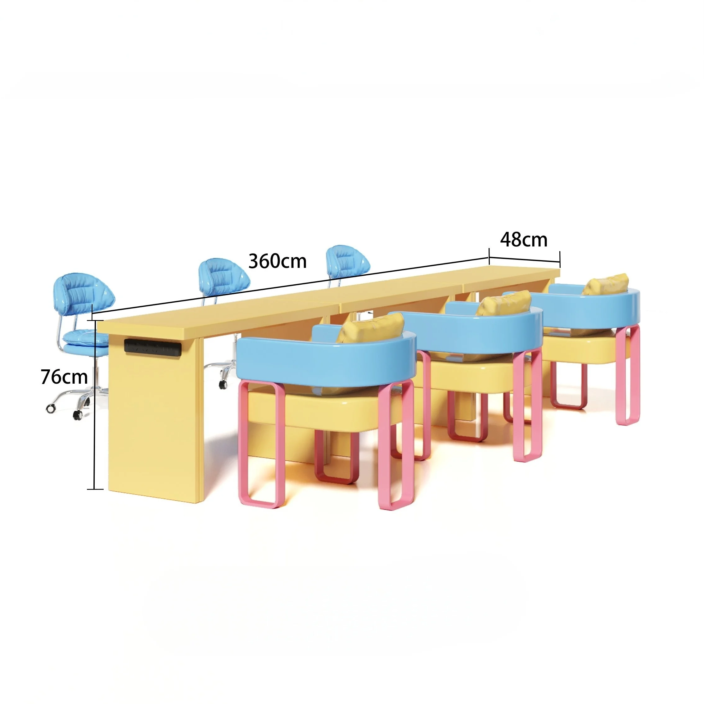 * Nail Table Cream Style Nail Table Chair Set Single Double Person Nail Table from China Supplier