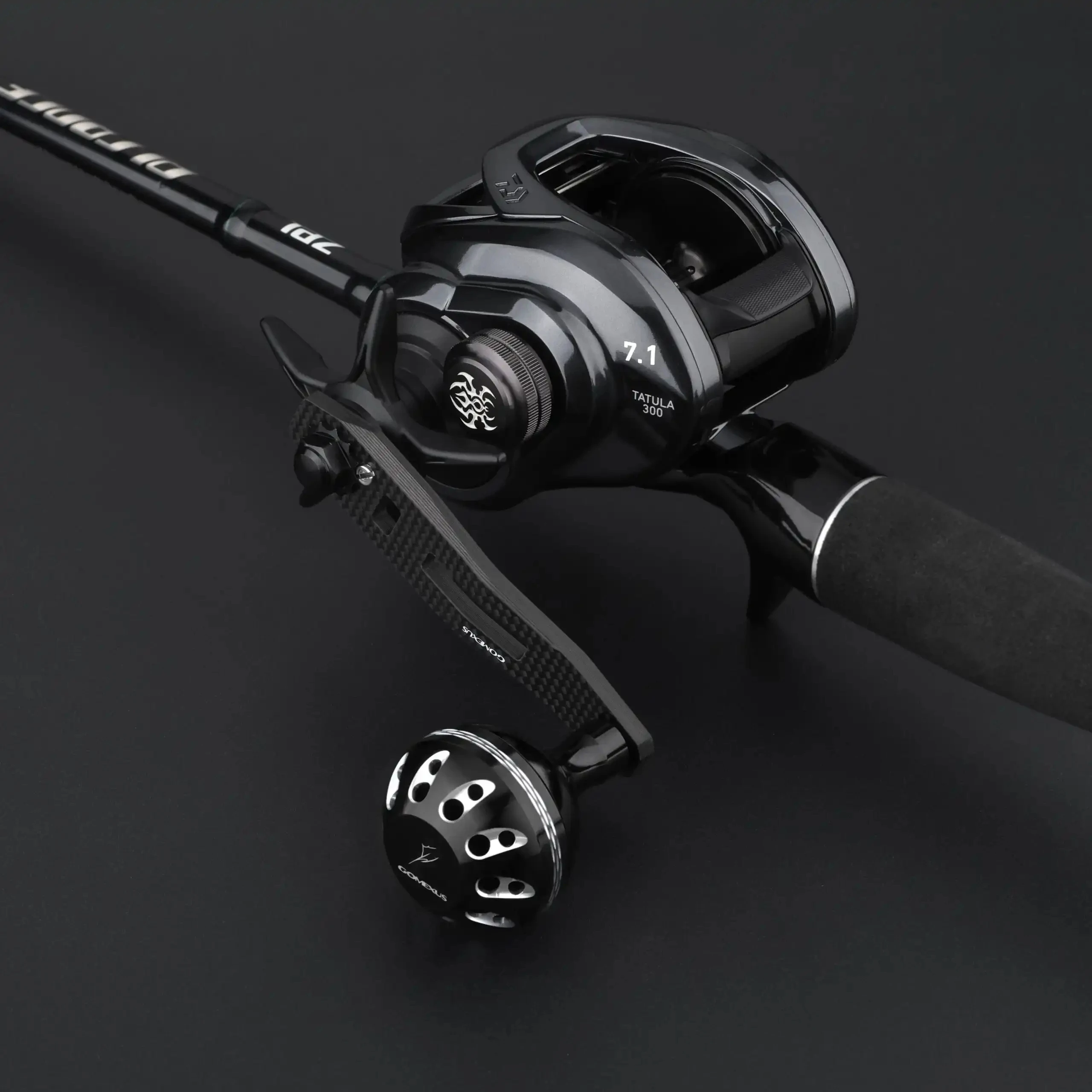 Gomexus Carbon-Griff für Baitcasting-Rollen mit Aluminium-Knopf LC-A38 – Detail 8