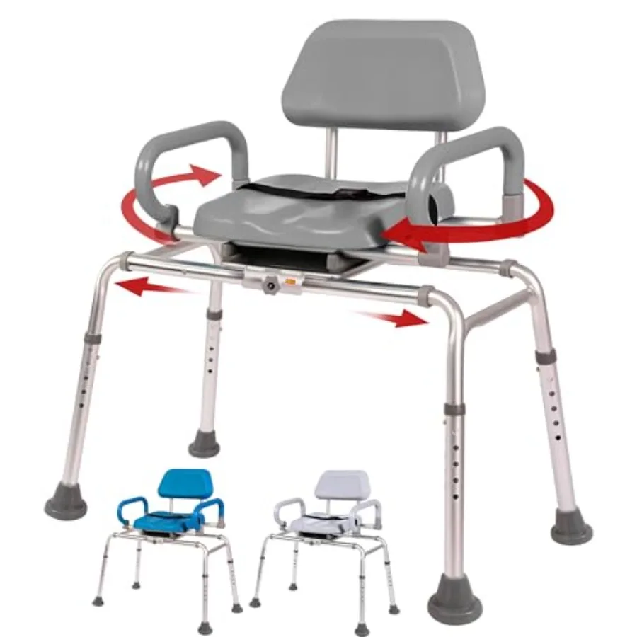 

Карусельное раздвижное кресло для душа, скамейка для переноски с поворотным сиденьем, мягкая ванна премиум-класса с поворотными подлокотниками, регулируемая экономия места