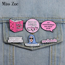 Mean Girls Enamel Pins Custom Brooches YOU CAN'T SIT WITH US Lapel Badges Cartoon Campus Youth Movie Jewelry Gift for Friends