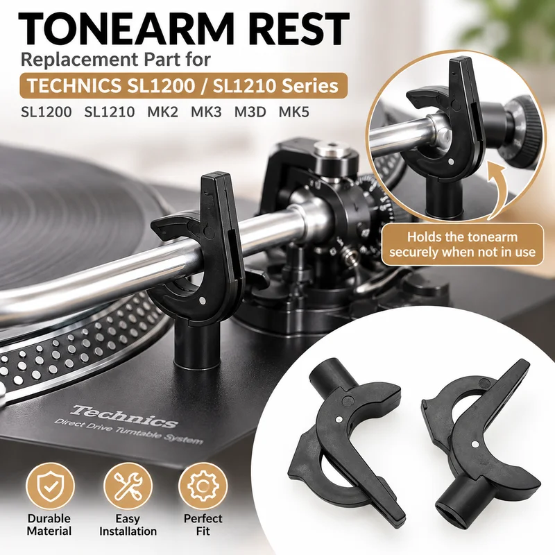 LP Vinyl Phonograph Tone Arm Base Rest, Essential Turntable Accessory Replacement for Technics SL-1200/SL-1210 MK2/MK3/M3D/MK5