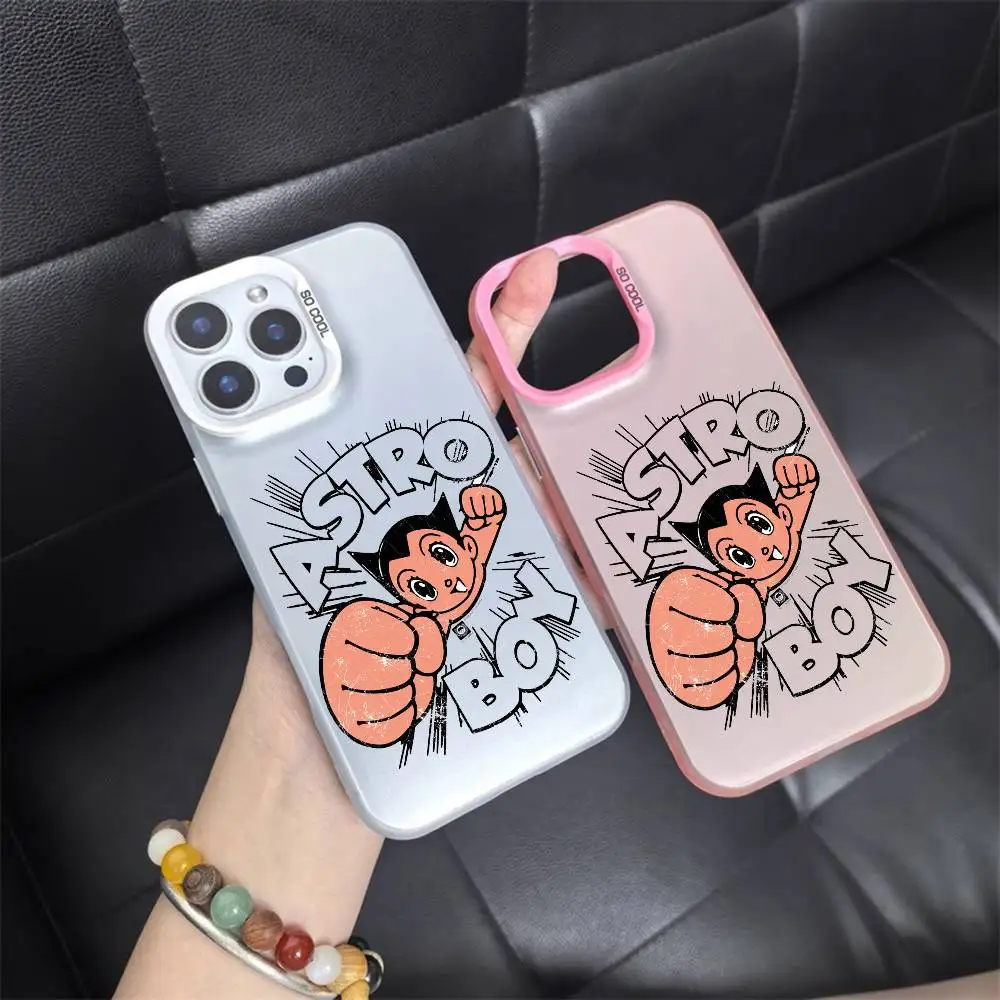 1 قطعة أنيمي كول A-Astro بوي جراب هاتف الليزر IMD اللون الفضة شل آيفون 17 16 15 14 13 12 11 الهواء برو ماكس زائد