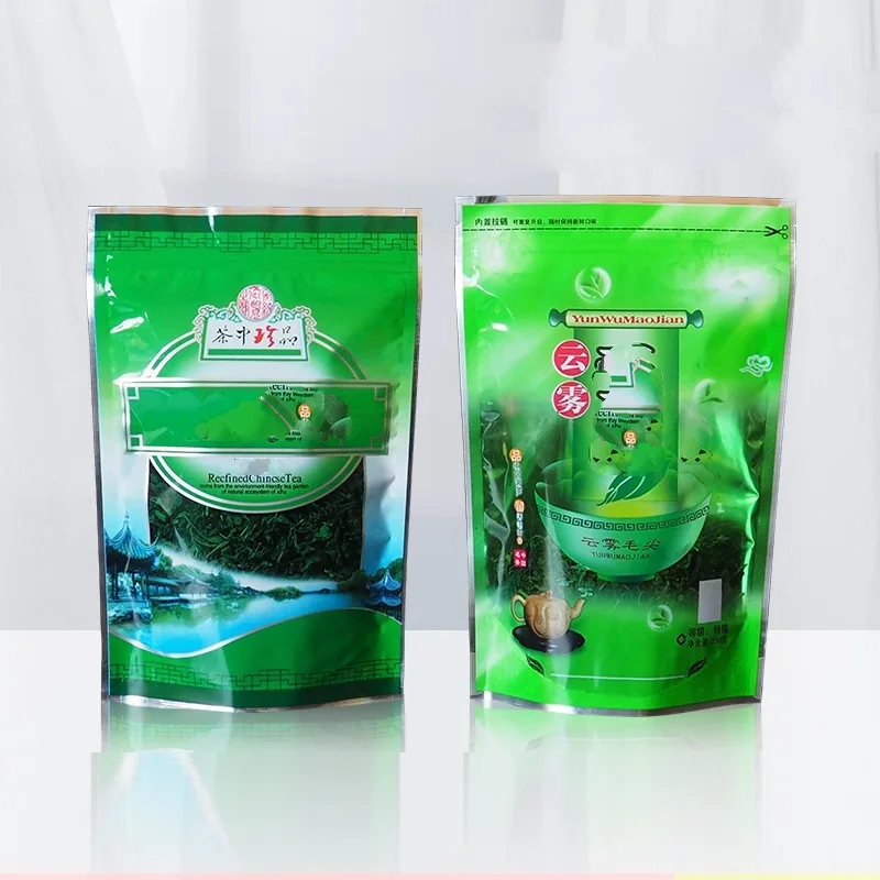 Chinese XinYang MaoJian,TaiPing HouKui Green Tea Set Zipper Bags AnJi White Tea LuAn GuanPian Recyclable Sealing Packing Bag