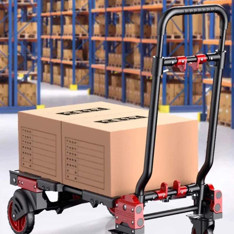 

household folding handcart, trailer, shopping cart, portable silent commercial transport vehicle