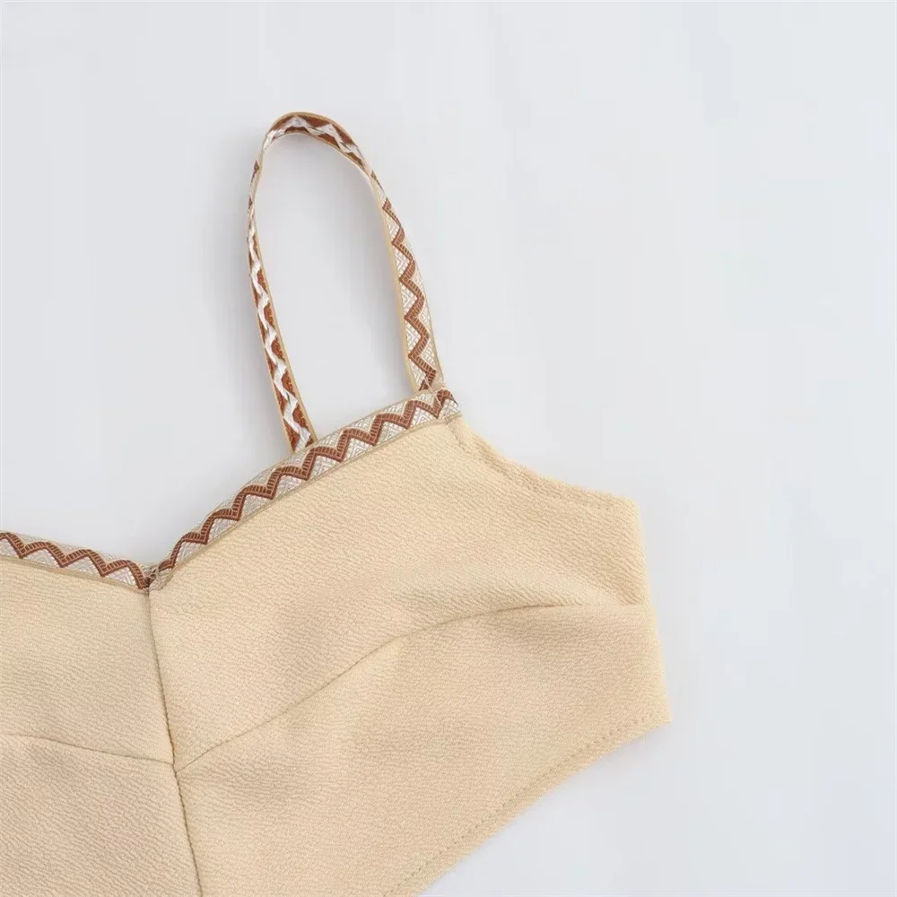 Chic Waist Hollow Tassel Splicing Maxi Dress Women's Sexy V-Neck Sleeveless Slip Dress Elegant Beach Wear Tank Top