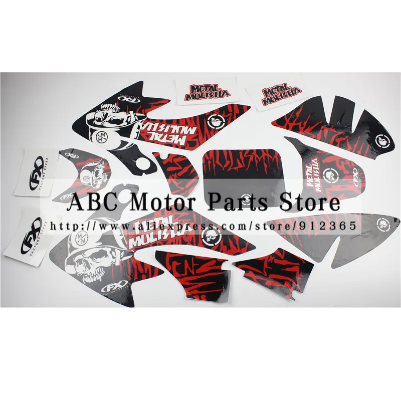 3M Decals Emblems Stickers Graphics for CRF50 SSR SDG DHZ Thumpstar pit dirt Bike Red Black Colour