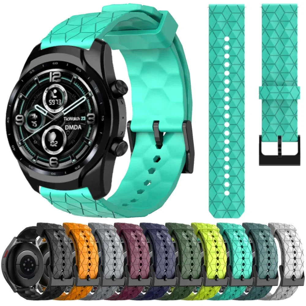 Спортивный силиконовый ремешок для TicWatch Band Pro 3 Ultra GPS/GTX/S2/E2/E3/GTH, сменный браслет на запястье 20 мм 22 мм, мягкий Correa