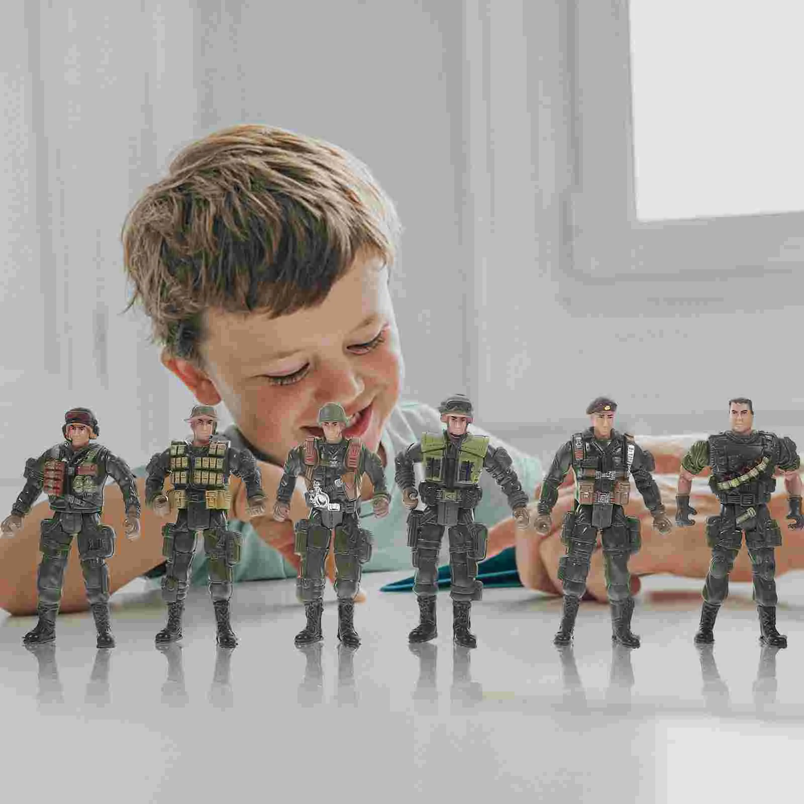 Soldier Model Playthings Figurines Small People Models Kids Toy Action Figures Tiny Mini