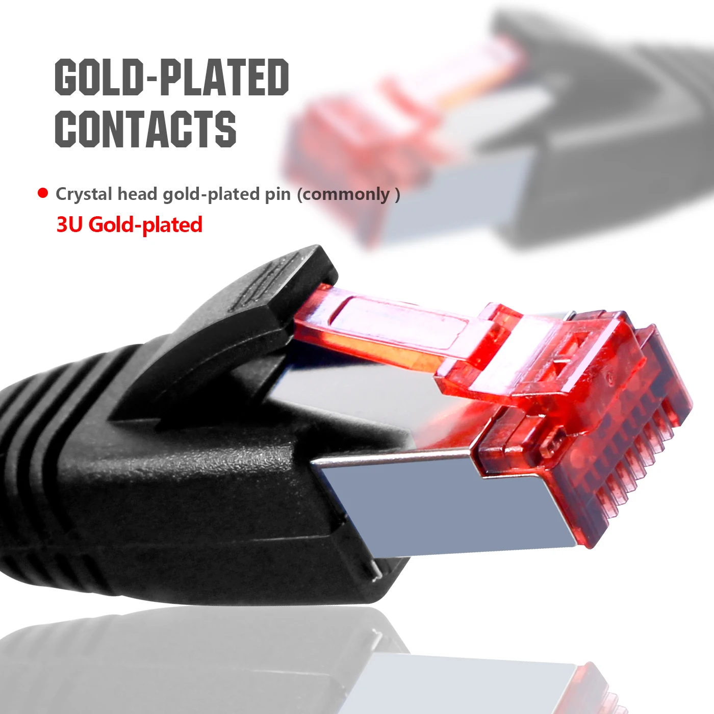 Cat 8 Ethernet Cable , 40Gbps 2000MHz High Speed Network Cable