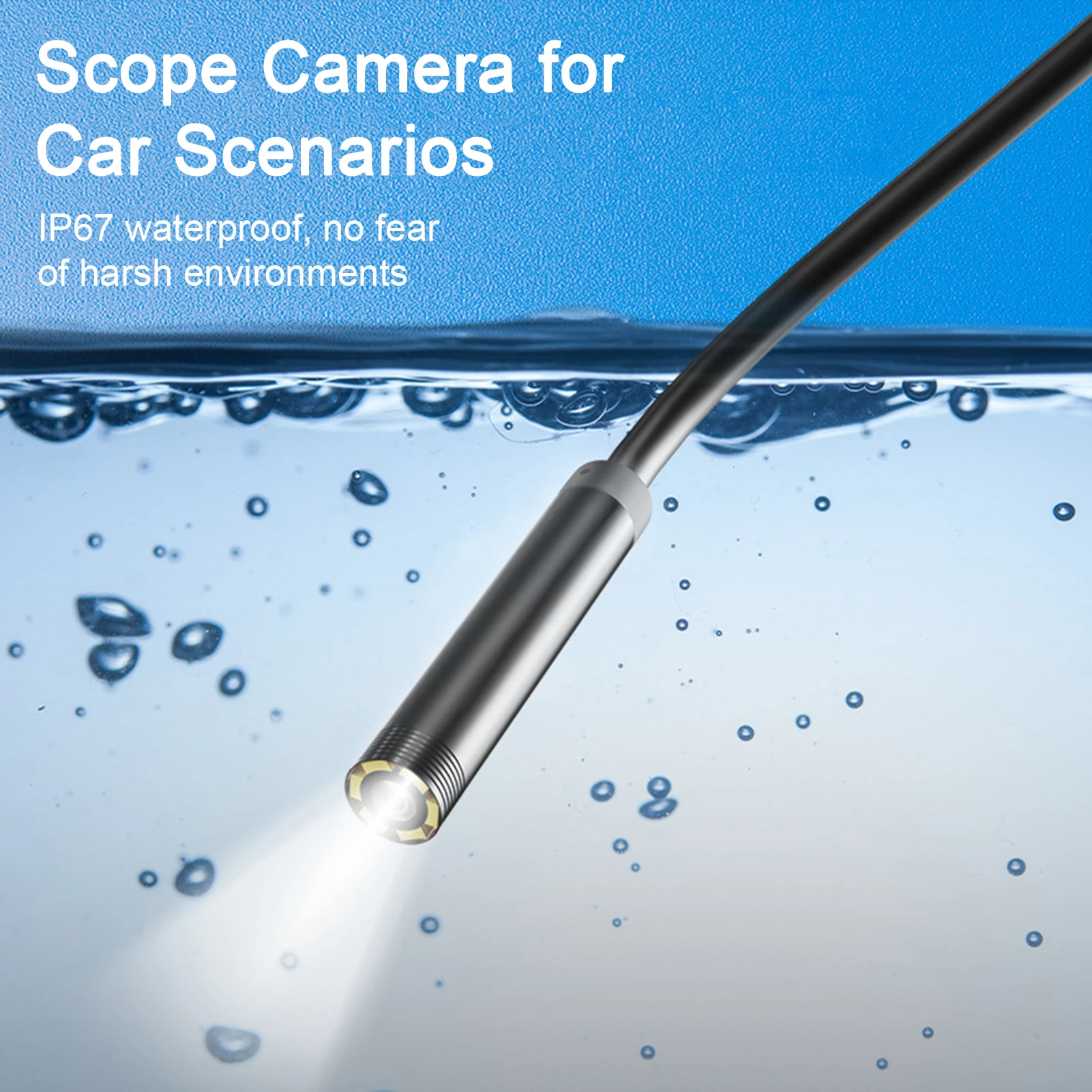 Type-c 5,5/7 mm endoscoopscopecamera 1 m 1,5 m 2 m voor autoscenario's Endoscoopcamera met 6 led-verlichting Ideaal voor automotoren