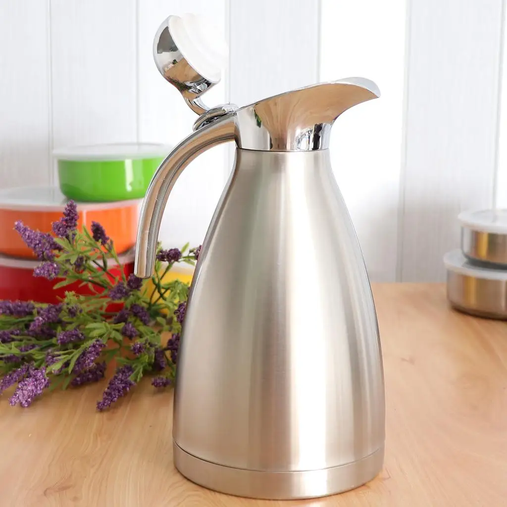 Stainless Steel Thermal Carafe Bottle 2L Pot for Coffee Tea Water Pot