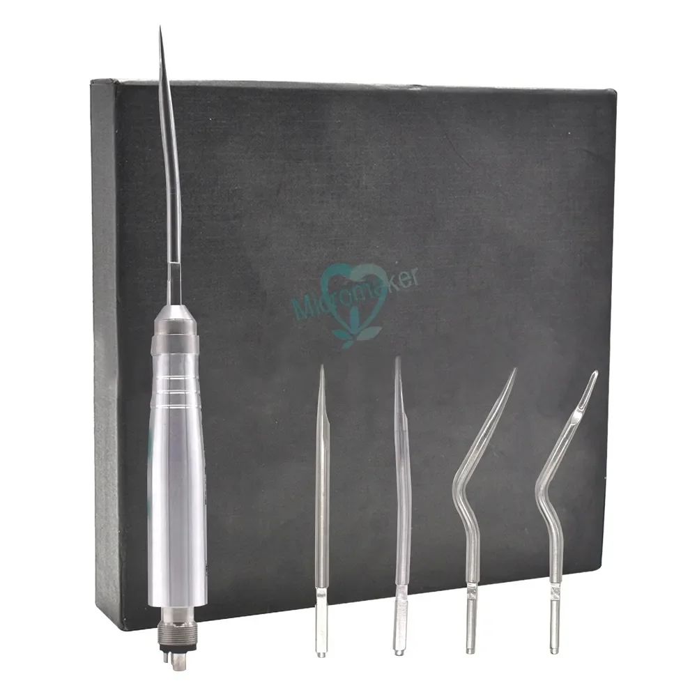 

1sets 4 Hole Dental Tooth Extraction Instruments Turbine Pneumatic Elevator Set Tools with 5 Tips for Clinic Dentistry Tools