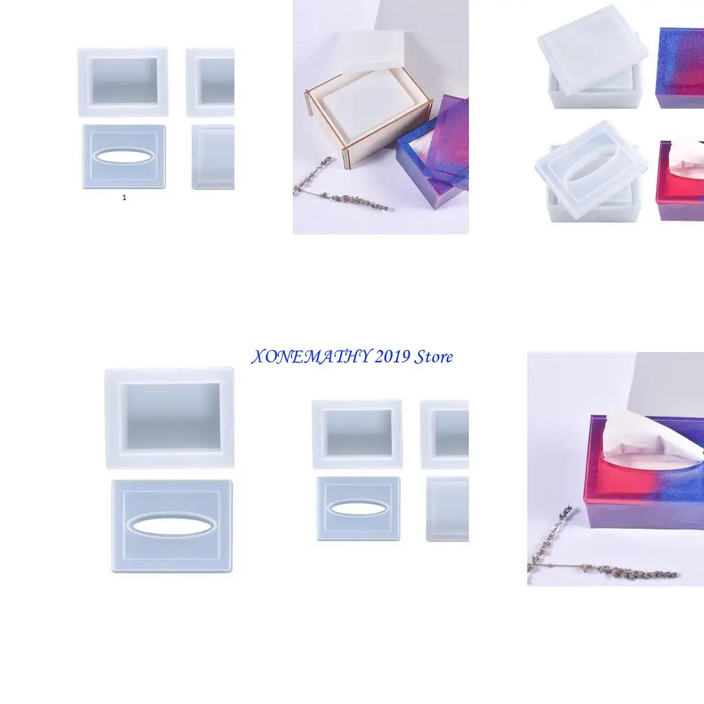 

F42F тканевая коробка кристаллическая эпоксидная смоля для хранения ювелирных изделий для хранения салфет