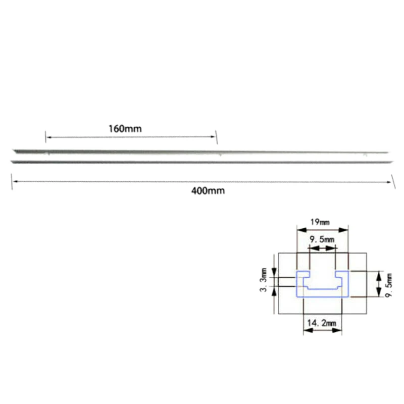 ABNM Barra de alumínio deslizante T-Track T-Slot Jig Fixture para haste de calibre de serra de mesa