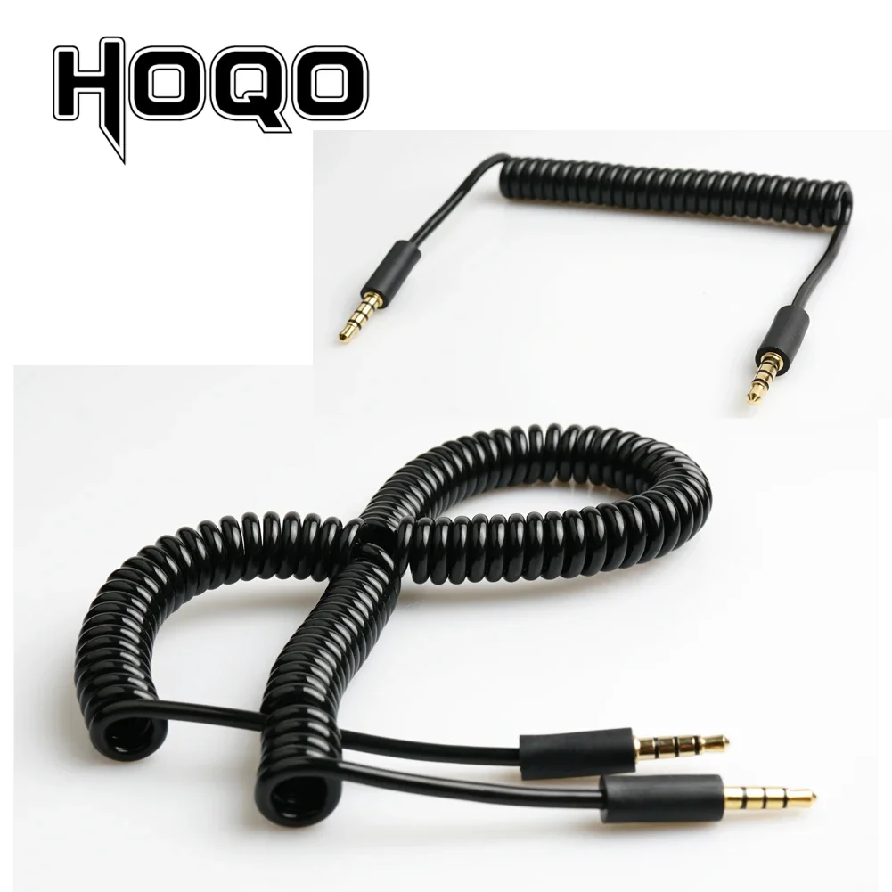 1/8 TRRS to 3.5mm TRRS Connector Spring Coiled Cable for RODE SC7 to VideoMic Go Video Micro-Type Mics