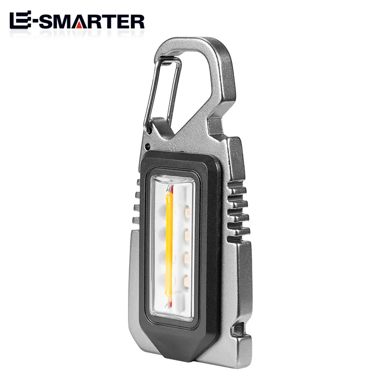 Multifunction Mini LED Flashlight Work Light Portable Pocket Keychain USB Rechargeable for Outdoor Camping Small Light Corkscrew