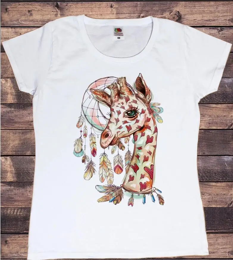 

2022 Kawaii Giraffe Wind Chimes Animal Print Tshirt Women Clothes Short Sleeve T Shirt Femme Harajuku Shirt Summer Tops Tee