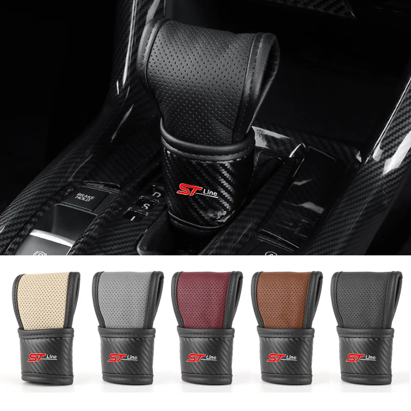 

Car Center Console Gear Shift Knob Cover Handle Case for Ford Focus Mustang GT SHELBY ST LINE STLINE Mondeo Interior Accessories
