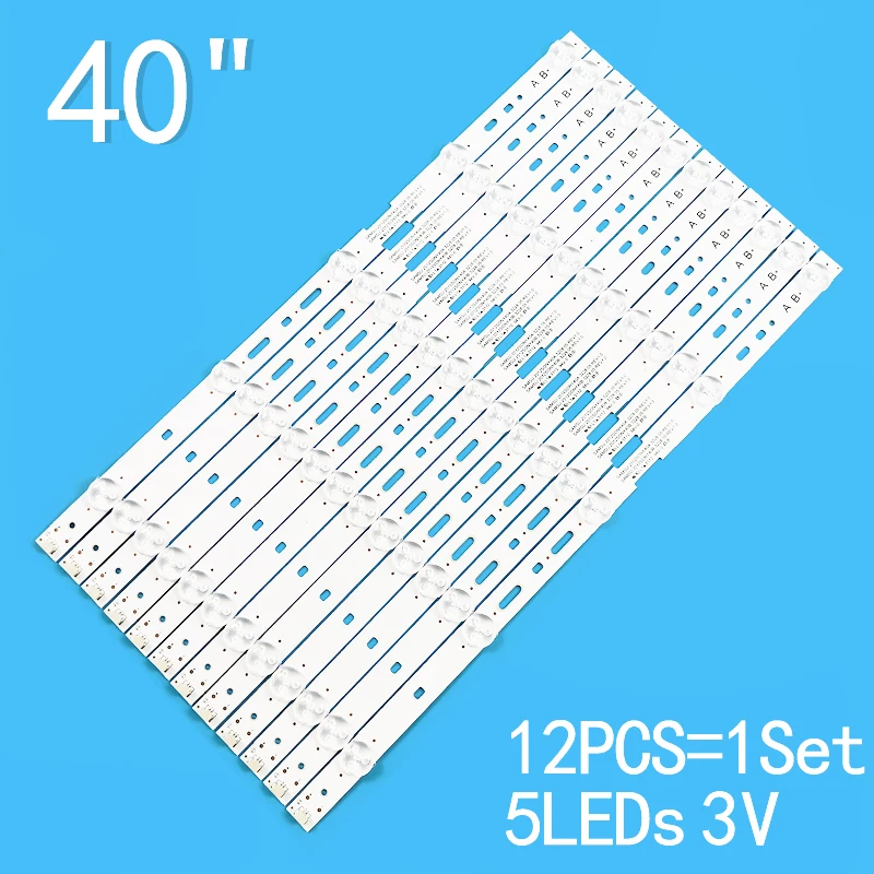 

New 12PCS/lot 5LEDs 3V 385mm For 40" TV SONY KLV-40EX430 KLV-40EX43A,SAMSUNG 2012SONY40 A 3228 05 REV1.0,2012SONY40 A B