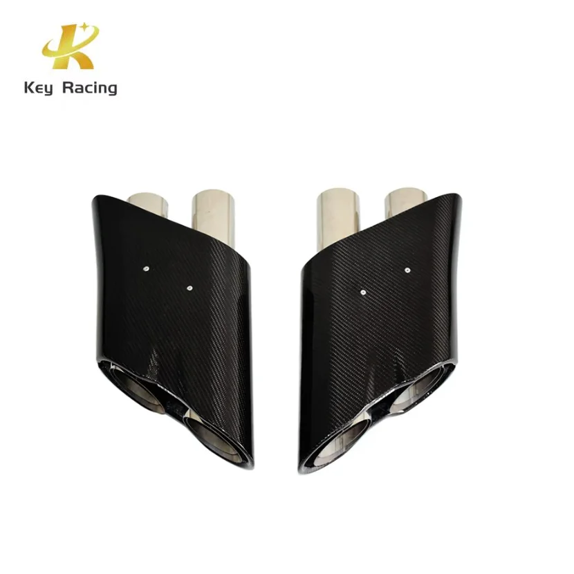For Mercedes-Benz G Class W463 Dry Carbon Fiber B Style Exhaust Tip Autos Accesorio Tail Throat Pipe With Led Accessoire Voiture