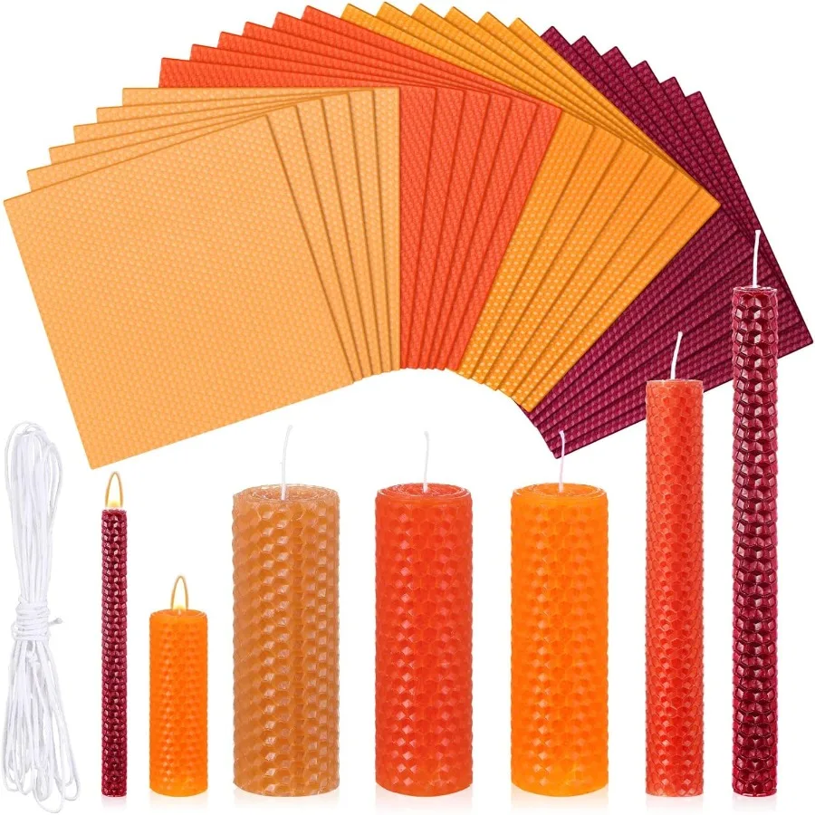 

Набор для изготовления свечей из пчелиного воска на День Благодарения, осенне-рождество, набор конических свечей «сделай сам», включает в себя сотовые листы из пчелиного воска и Cn W