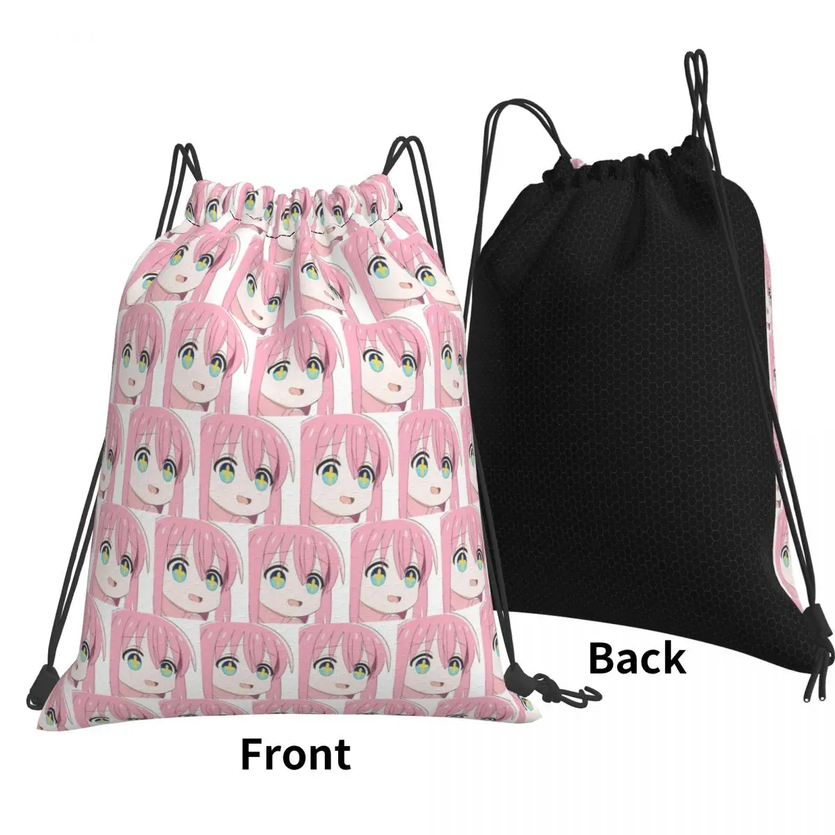 Hitori Goto Happy Backpacks Portable Drawstring Bags Sports Bag Book Bags for Travel School