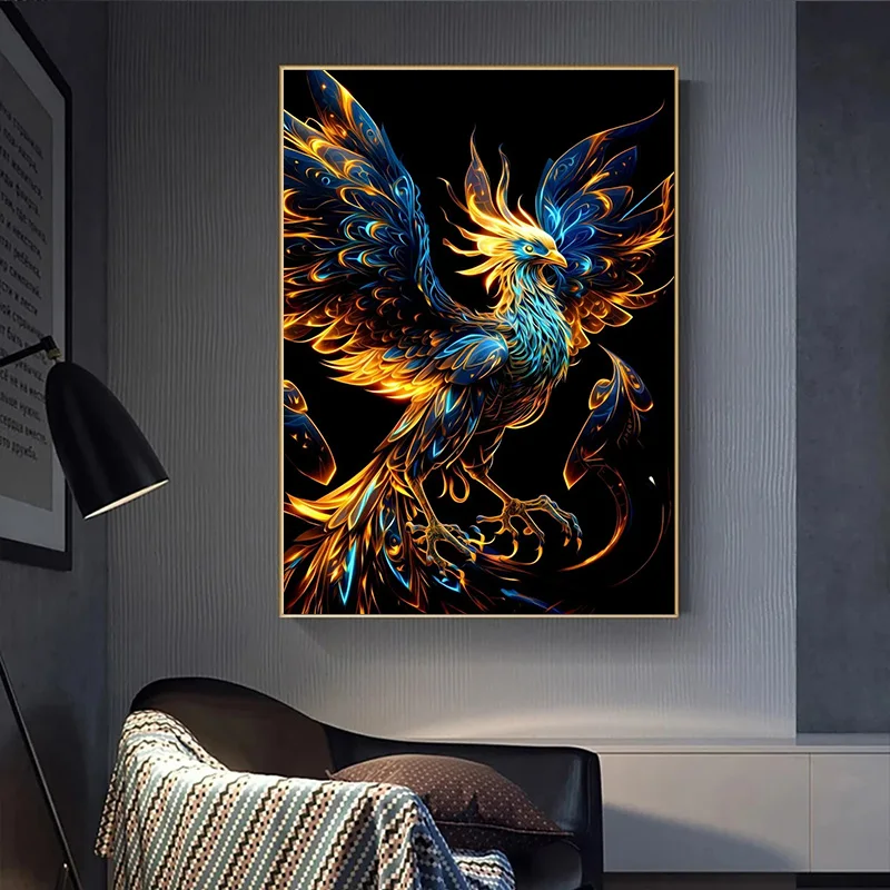 ملصقات الطيور الفينيق القديمة ، لوحة قماشية ، فن جداري مطبوع ، صور عالية الدقة لغرفة المعيشة ، ديكور المنزل ، هدايا بدون إطار #3