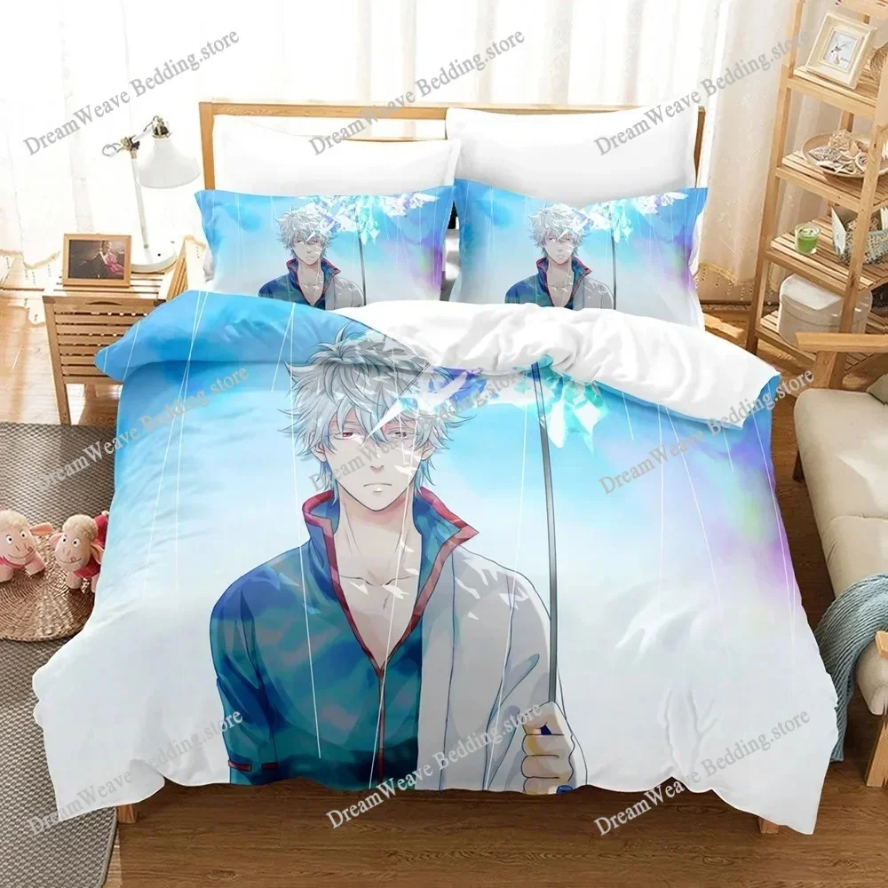 New 3D Print Anime Gintama Bedding Sets Duvet Cover Set with Pillowcase Twin Full Queen King Bedclothes Bed Linen Home Textiles7