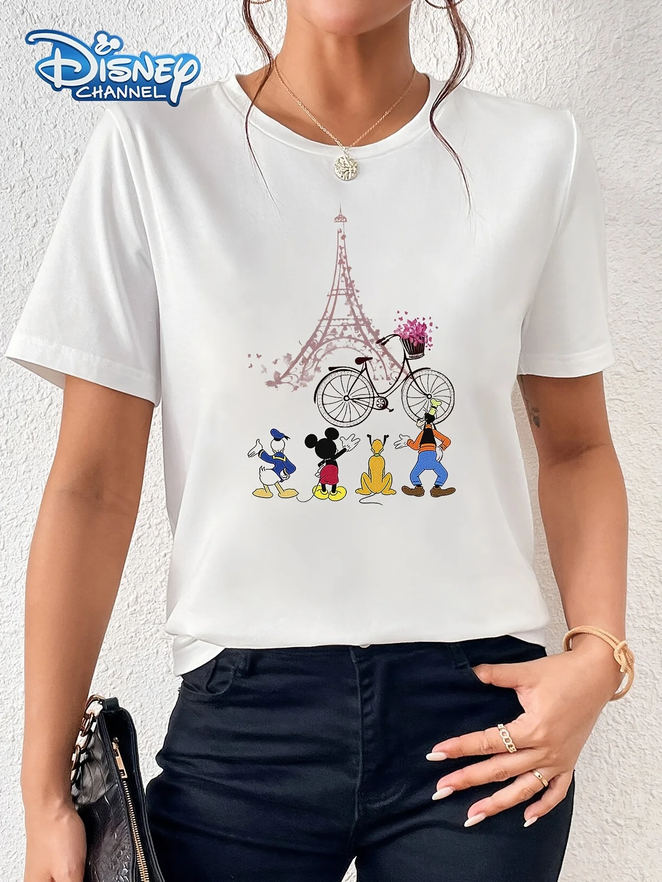 

Mickey Mouse Donald Duck Boy Girl Summer T-Shirt Family Parent-Child Casual Loose Comfort Cotton Short Sleeve Men Women Disney