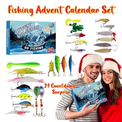 Fishing Advent Calendar 2024 Fishing Lure 24 Days Christmas Countdown Xmas Surprise Fish Bait Gift for Fisher Adult Men Teen Boy